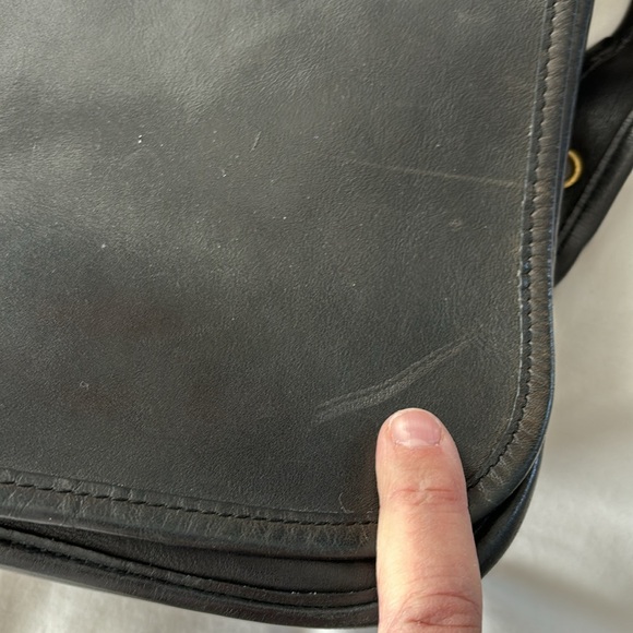 Vintage Coach Stewardess Bag Black Crossbody Messanger Bag - Picture 9 of 16